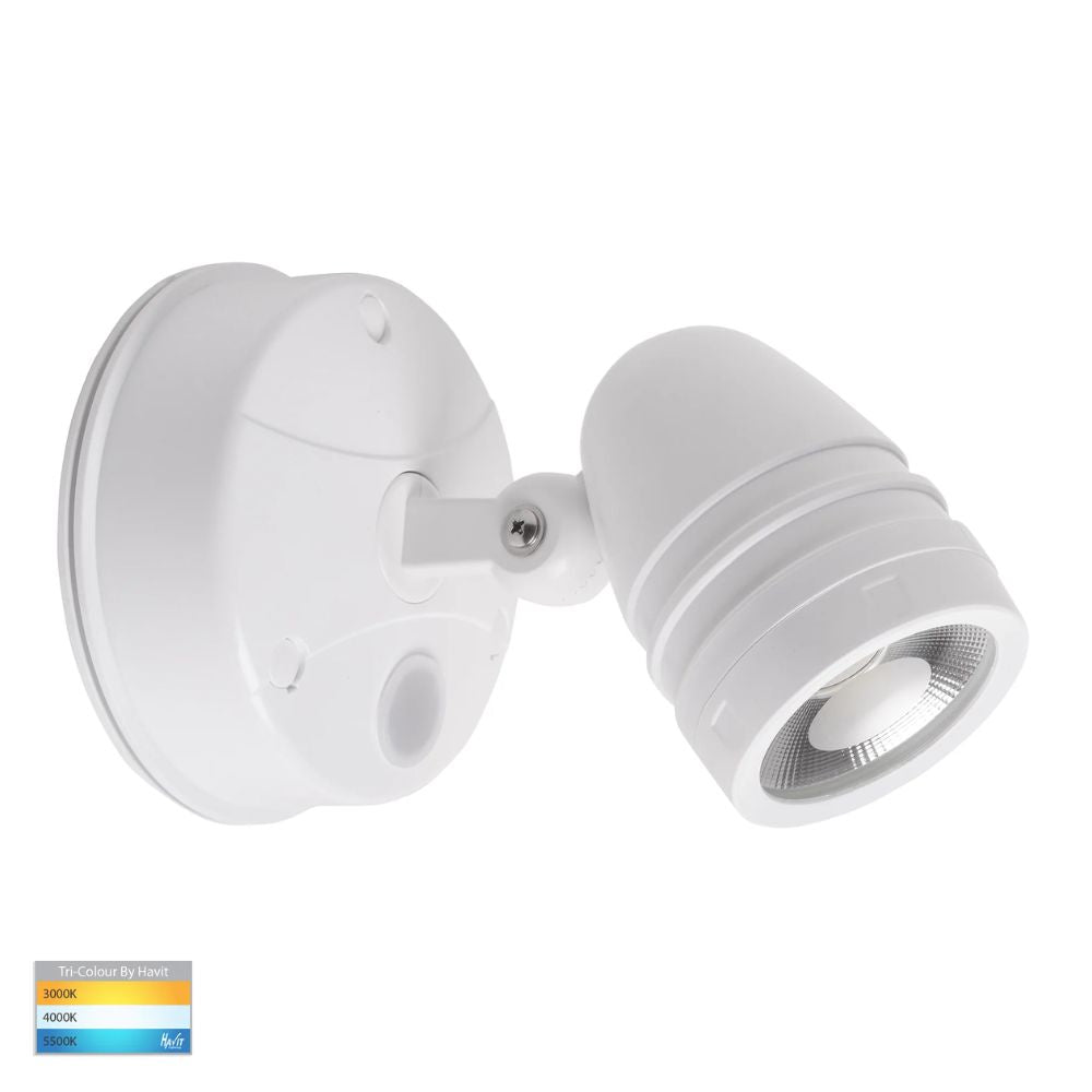 Havit FOCUS - 15W LED Single Head Tri-Colour Exterior PC Spotlight With Sensor IP65-Havit Lighting-Ozlighting.com.au