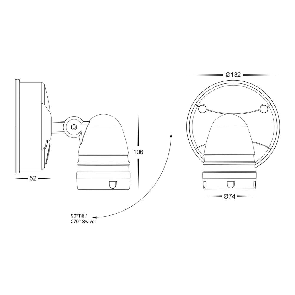 Havit FOCUS - 15W LED Single Head Tri-Colour Exterior PC Spotlight With Sensor IP65-Havit Lighting-Ozlighting.com.au