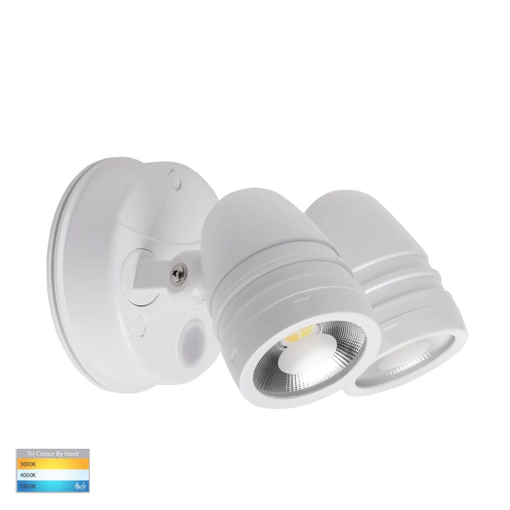Havit FOCUS LED Spotlight - 2x15W, Tri-Colour, IP65, Twin Head, with Sensor-Havit Lighting-Ozlighting.com.au