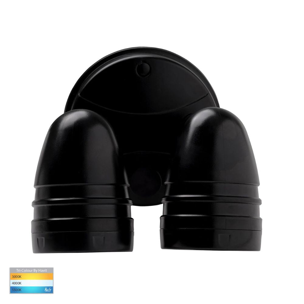 Havit FOCUS LED Spotlight - 2x15W, Tri-Colour, IP65, Twin Head, with Sensor-Havit Lighting-Ozlighting.com.au