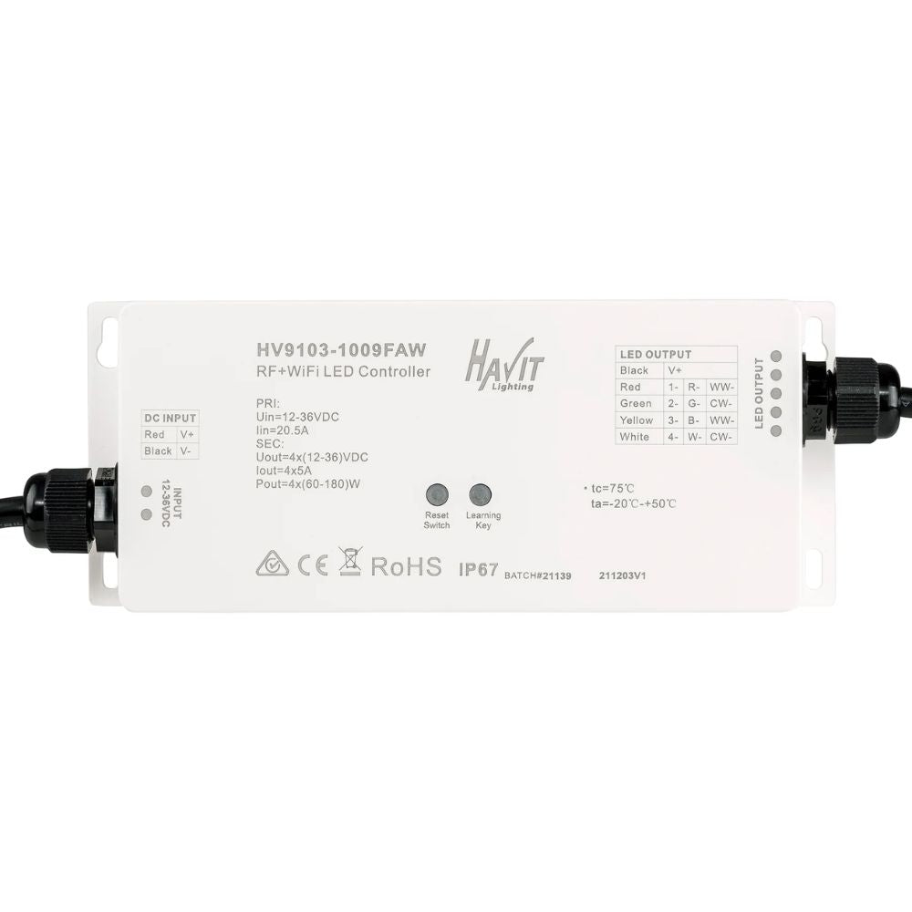 Havit LED Strip Receiver - 4-Channel, RF/Wi-Fi, 12V/24V DC - DRIVER REQUIRED-Havit Lighting-Ozlighting.com.au