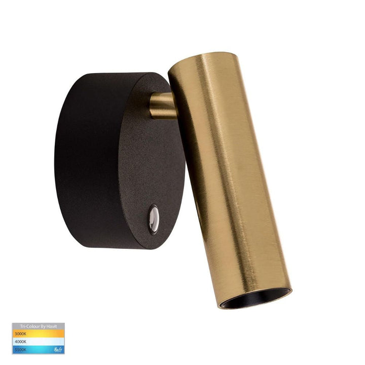 Havit LESEN - 5W LED Tri-Colour Dimmable Single Head Adjustable Wall Light IP20-Havit Lighting-Ozlighting.com.au