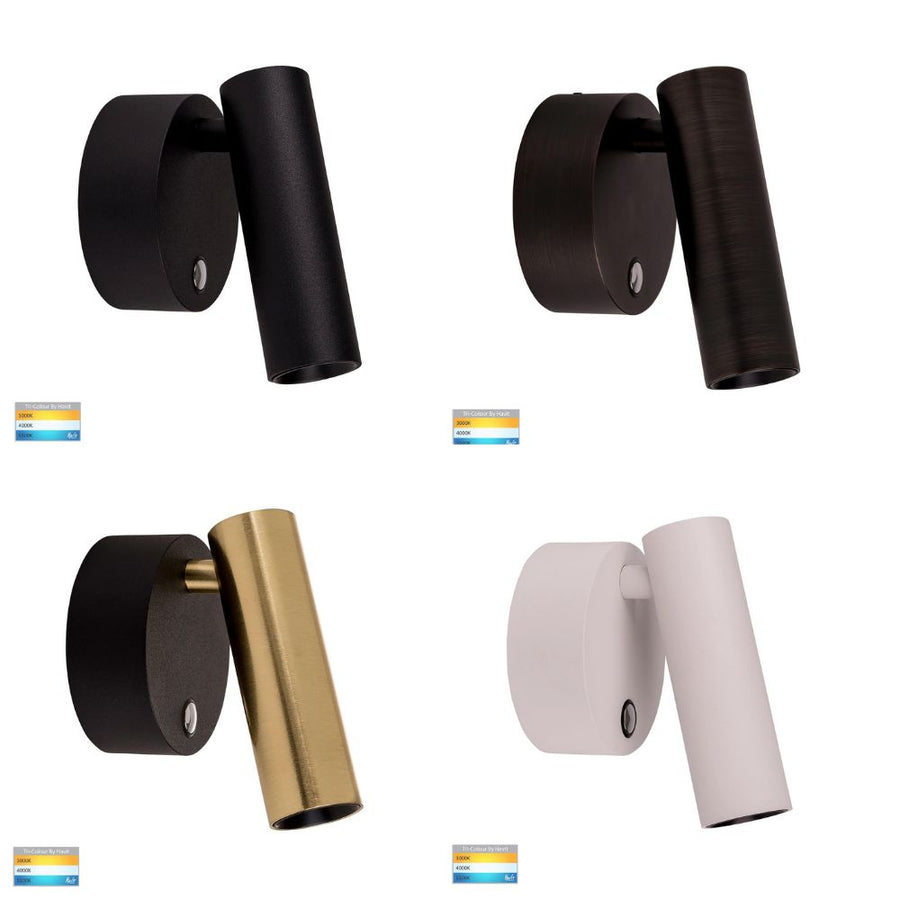 Havit LESEN - 5W LED Tri-Colour Dimmable Single Head Adjustable Wall Light IP20-Havit Lighting-Ozlighting.com.au