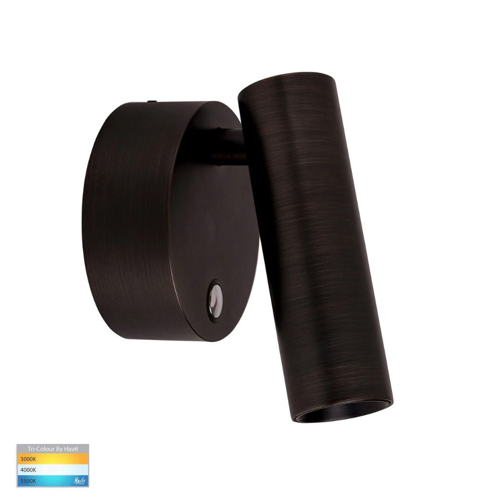 Havit LESEN LED Wall Light - 5W, Tri-Colour, Dimmable, IP20, Single, Adjustable-Havit Lighting-Ozlighting.com.au