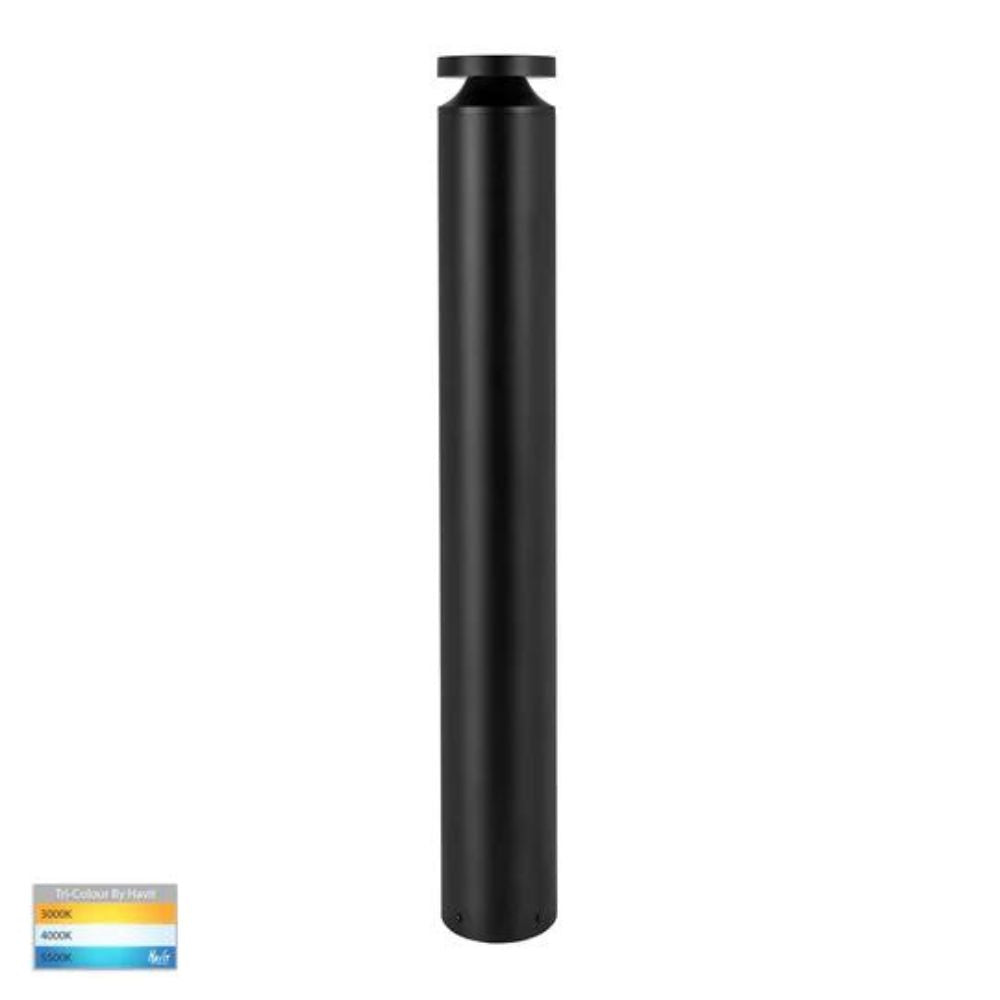 Havit NORAY - 12W TRI Colour Black LED Bollard Light IP65-Havit Lighting-Ozlighting.com.au