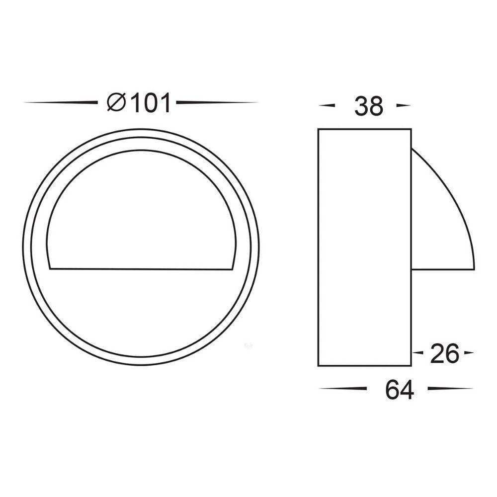 Havit PINTA - 2.3W LED 12V DC Exterior Eyelid Surface Mount Steplight IP54 - DRIVER REQUIRED-Havit Lighting-Ozlighting.com.au