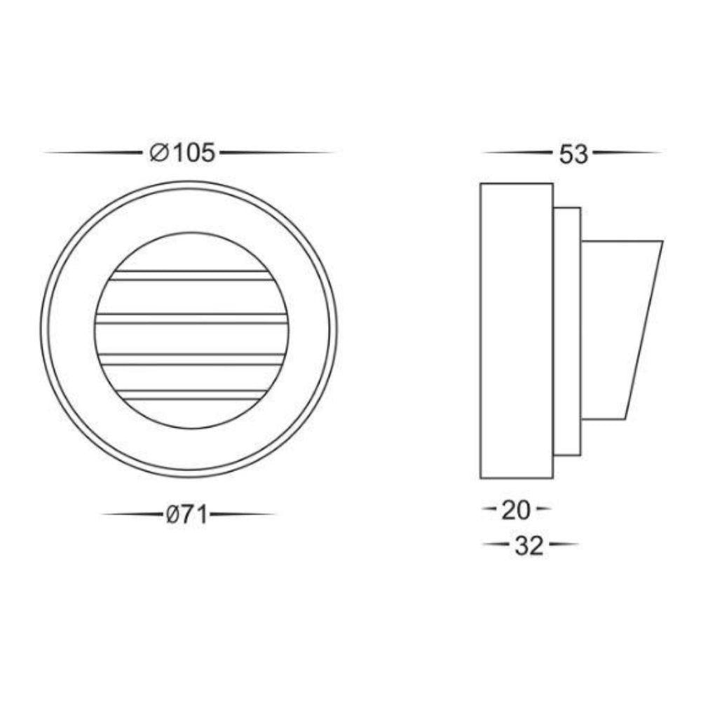 Havit PINTA LED Step Light - 2.3W, 12V DC, Tri-Colour, IP65, Grille, Surface Mount - DRIVER REQUIRED-Havit Lighting-Ozlighting.com.au