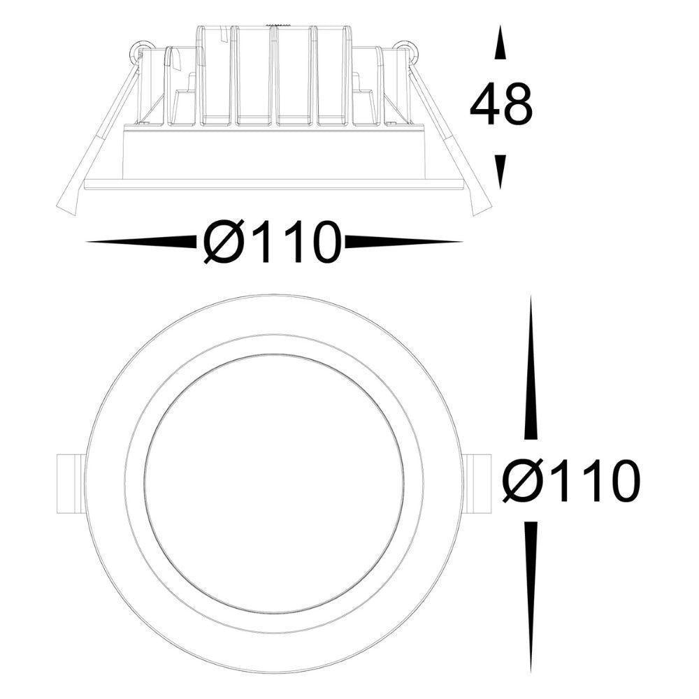 Havit POLLY LED Downlight - 8W, Tri-Colour, Dimmable, Round, Deep Face-Havit Lighting-Ozlighting.com.au