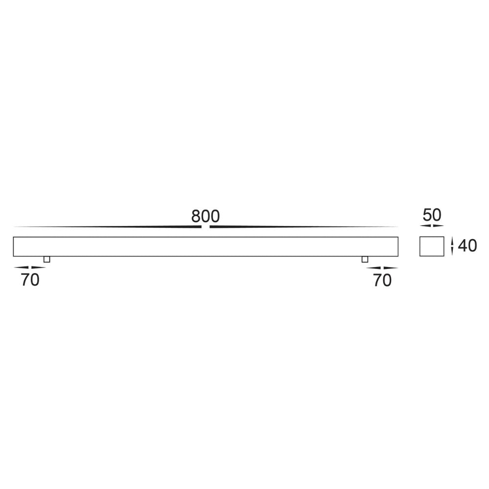 Havit Rectangular Surface Mounted Pendant - 800mm, Canopy-Havit Lighting-Ozlighting.com.au