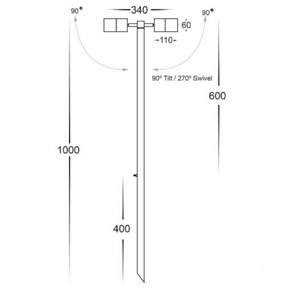 Havit TIVAH LED Garden Spike Light - 12V, Adjustable - DRIVER REQUIRED-Havit Lighting-Ozlighting.com.au