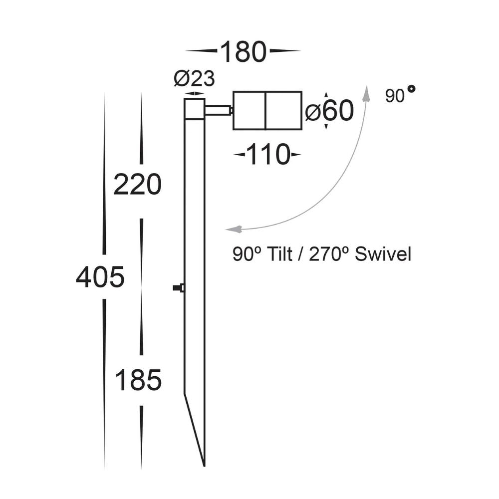 Havit TIVAH LED Garden Spike Light - 20W, 12V, MR16, Tri-Colour, IP65, Single, Adjustable - DRIVER REQUIRED-Havit Lighting-Ozlighting.com.au