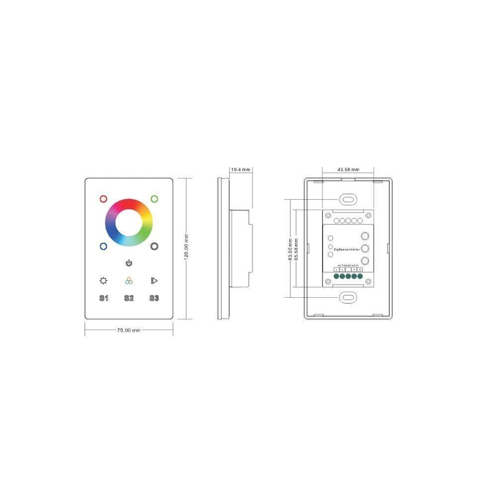 Havit ZIGBEE-TOUCH-PANEL-RGB Touch Panel Controller - Zigbee, RGBW-Havit Lighting-Ozlighting.com.au
