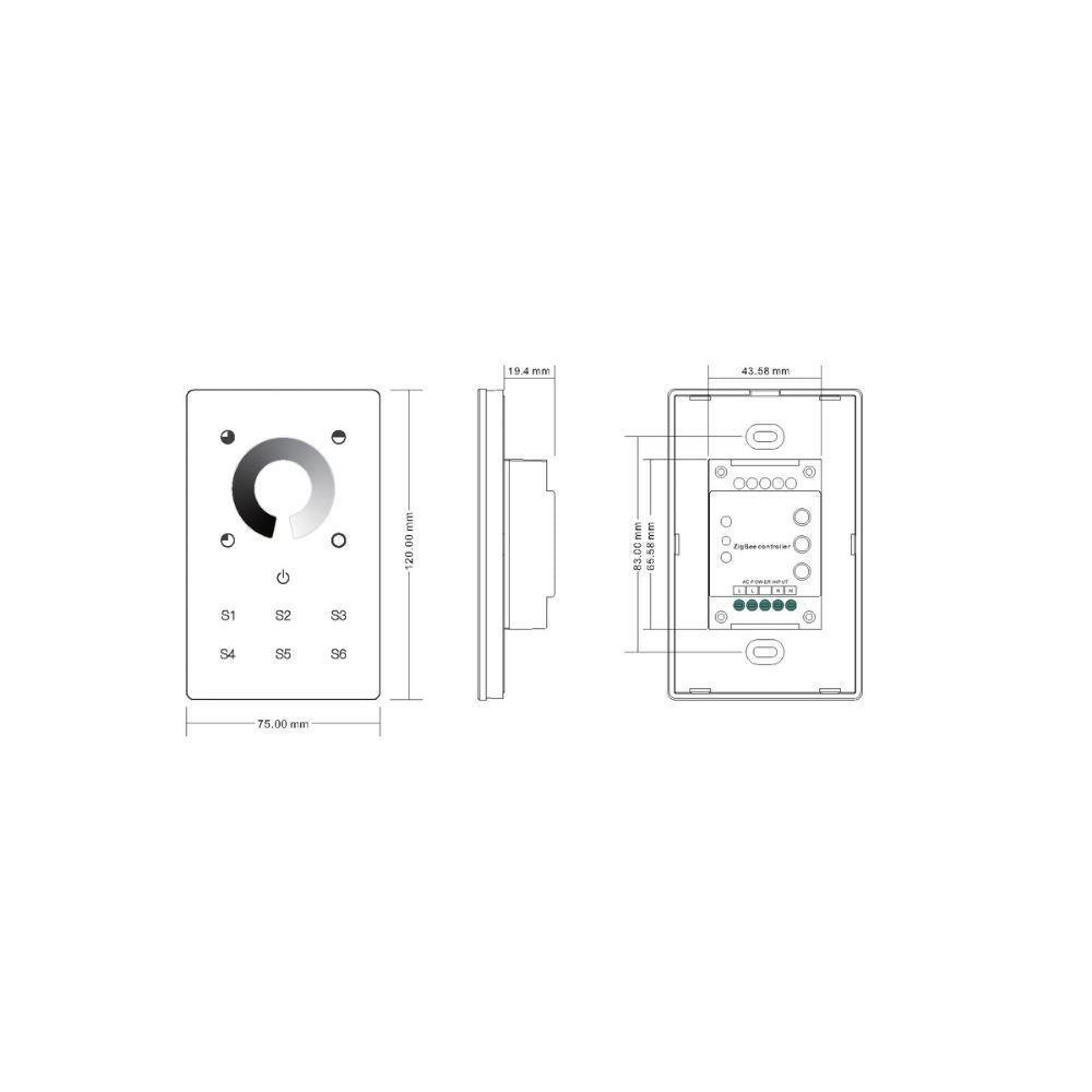 Havit ZIGBEE-TOUCH-PANEL Touch Panel Controller - Zigbee, Single Colour-Havit Lighting-Ozlighting.com.au