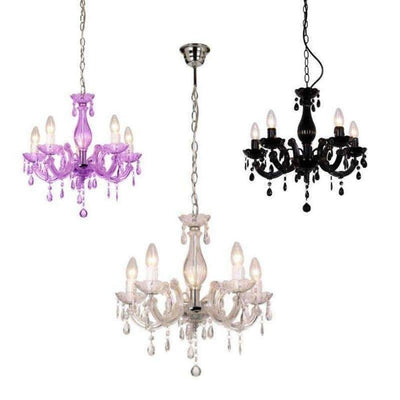 Lexi LA SPEZIA - 5 Light Acrylic Faux Crystal Chandelier-Lexi Lighting-Ozlighting.com.au