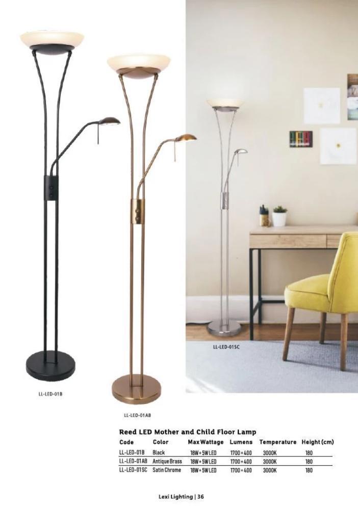 Lexi REED LED Floor Lamp - Dimmable Mother & Child Uplighter-Lexi Lighting-Ozlighting.com.au