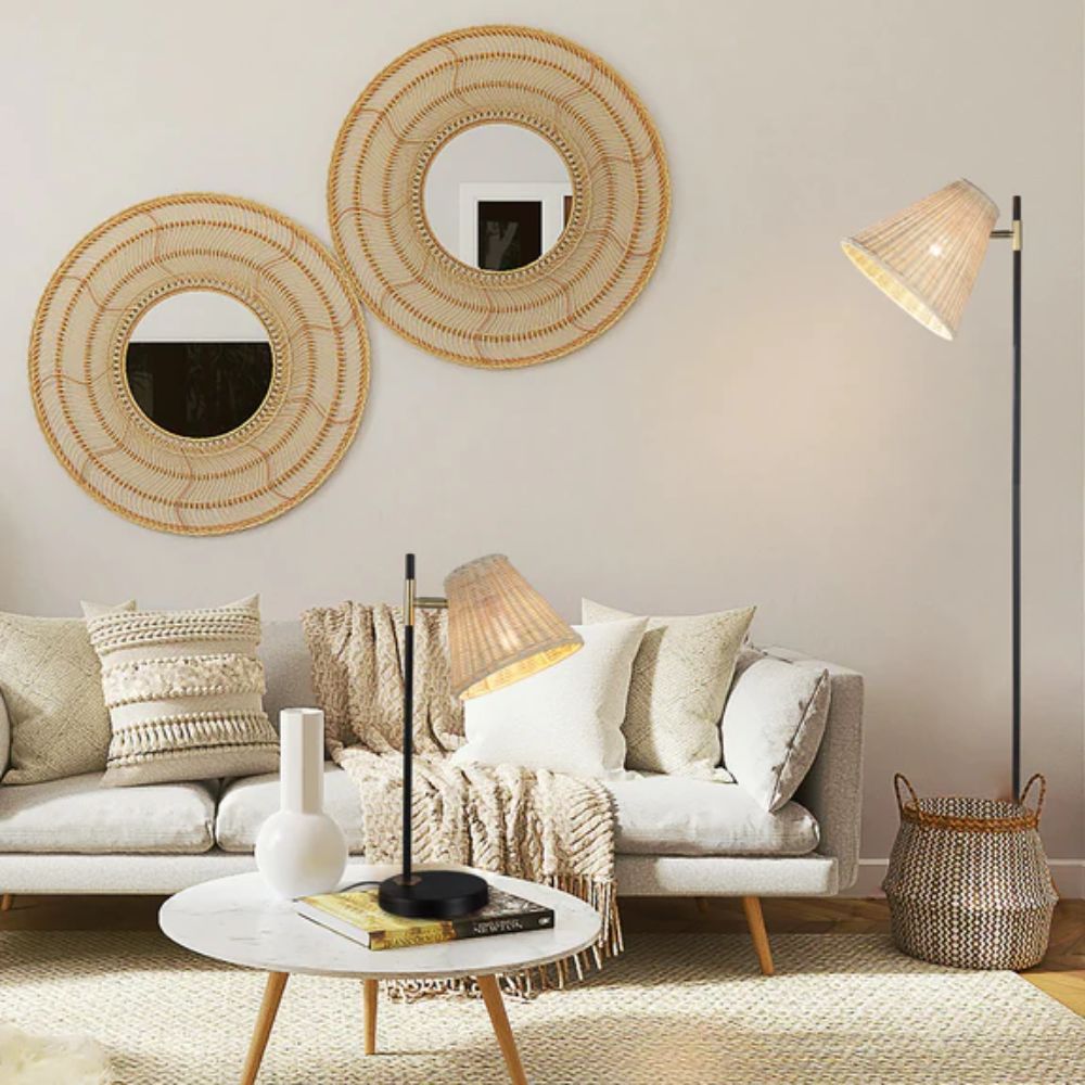 Lexi YVETTE Table Lamp - Rattan-Lexi Lighting-Ozlighting.com.au