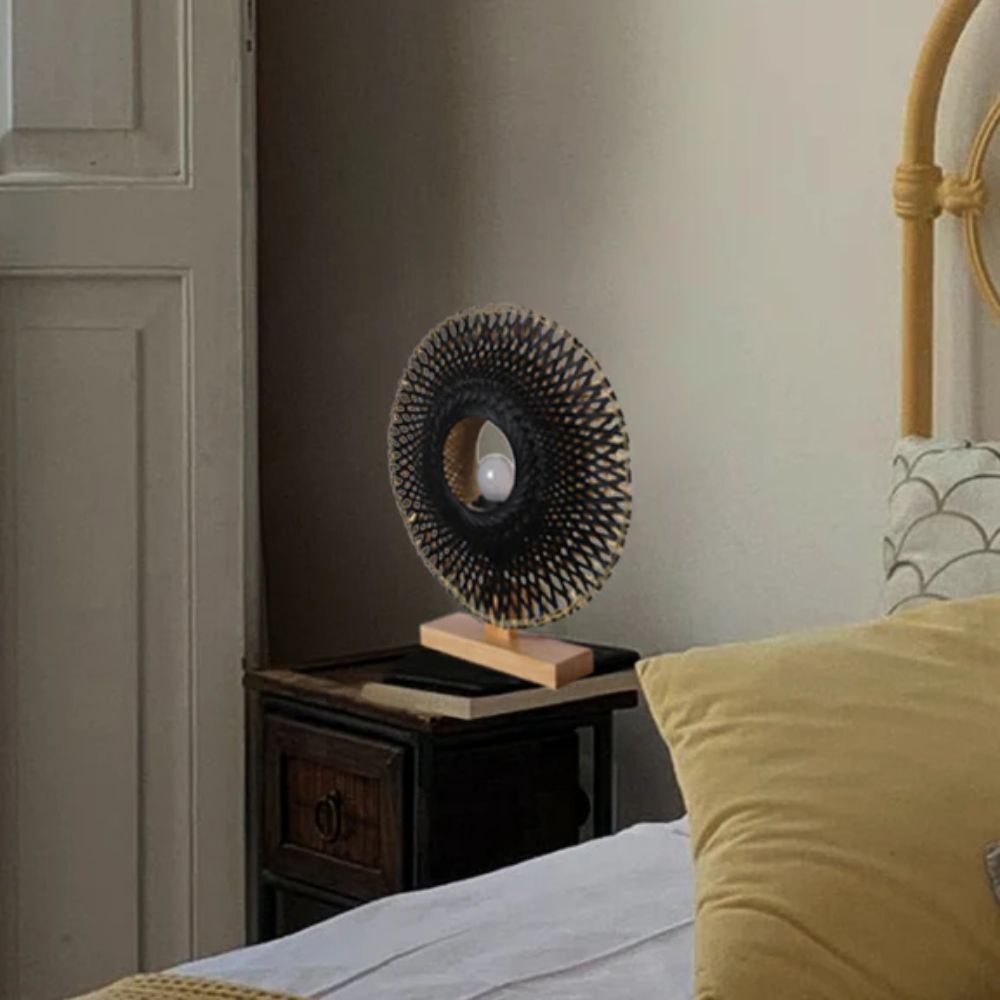 Lexi YVONNE - Toroidal Bamboo Table Lamp-Lexi Lighting-Ozlighting.com.au