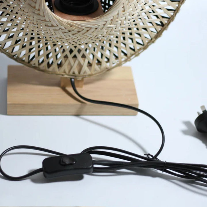 Lexi YVONNE - Toroidal Bamboo Table Lamp-Lexi Lighting-Ozlighting.com.au