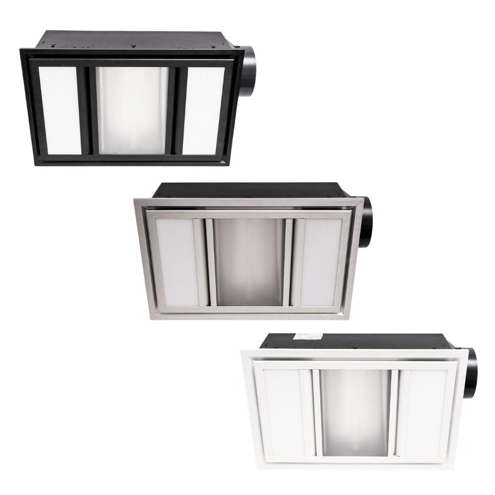 Mercator DOMINO Bathroom Heater - 3-in-1 Series 2, Exhaust Fan and 2x10W LED Light 3-CCT-Mercator-Ozlighting.com.au