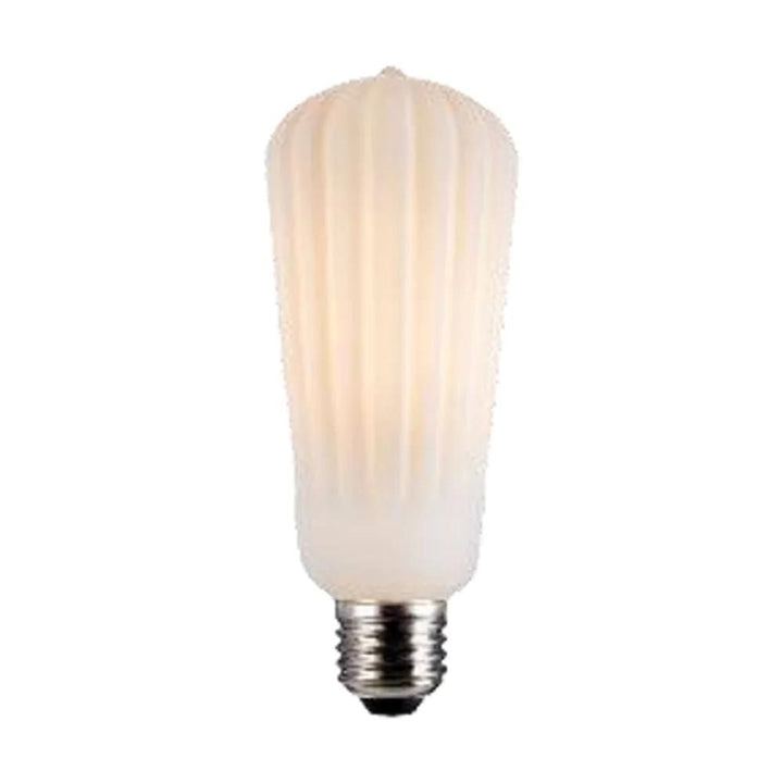 Mercator GLOBE-OPAL - 4W LED Pear ST60 Shape Decorative Ribbed Opal Glass Globe 3000K - B22/E27-Mercator-Ozlighting.com.au