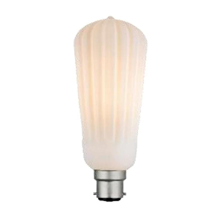 Mercator GLOBE-OPAL - 4W LED Pear ST60 Shape Decorative Ribbed Opal Glass Globe 3000K - B22/E27-Mercator-Ozlighting.com.au