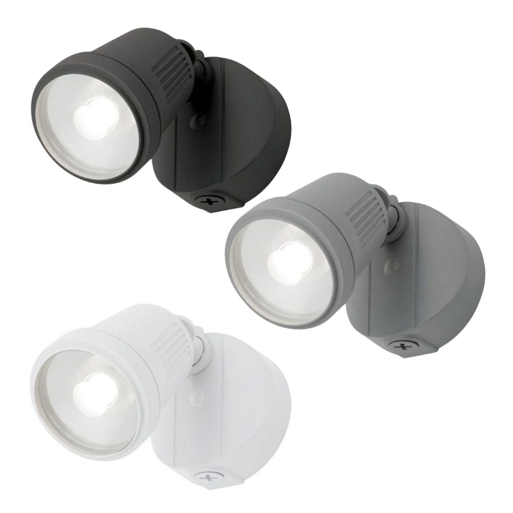 Mercator OTTO - 12W LED Single Head Exterior Security PC Spotlight IP54 - 4000K-Mercator-Ozlighting.com.au