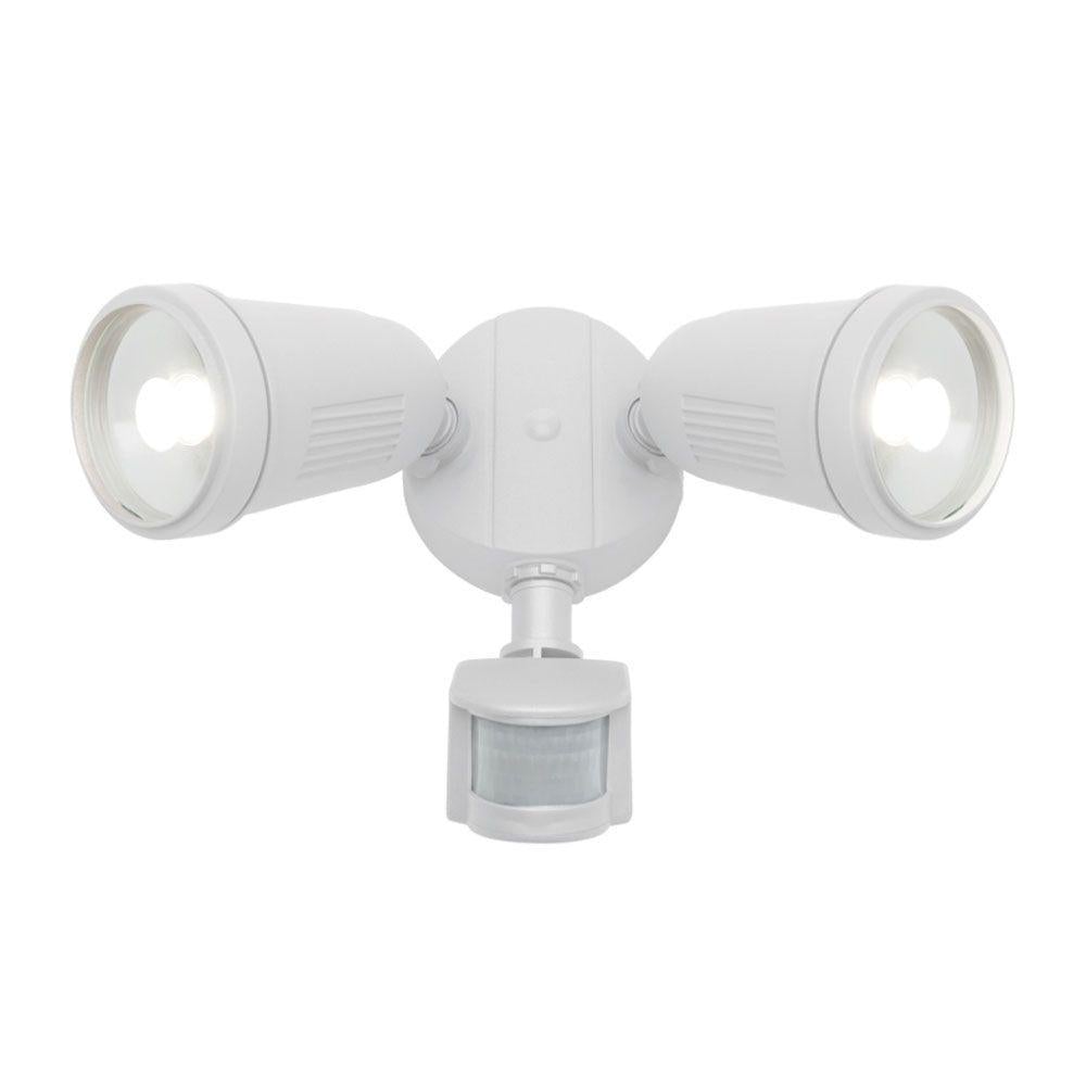 Mercator OTTO - 24W LED Twin Head Exterior Security PC Spotlight With Sensor IP54 - 4000K-Mercator-Ozlighting.com.au