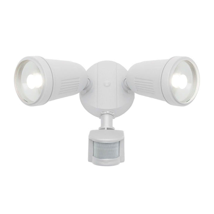 Mercator OTTO - 24W LED Twin Head Exterior Security PC Spotlight With Sensor IP54 - 4000K-Mercator-Ozlighting.com.au