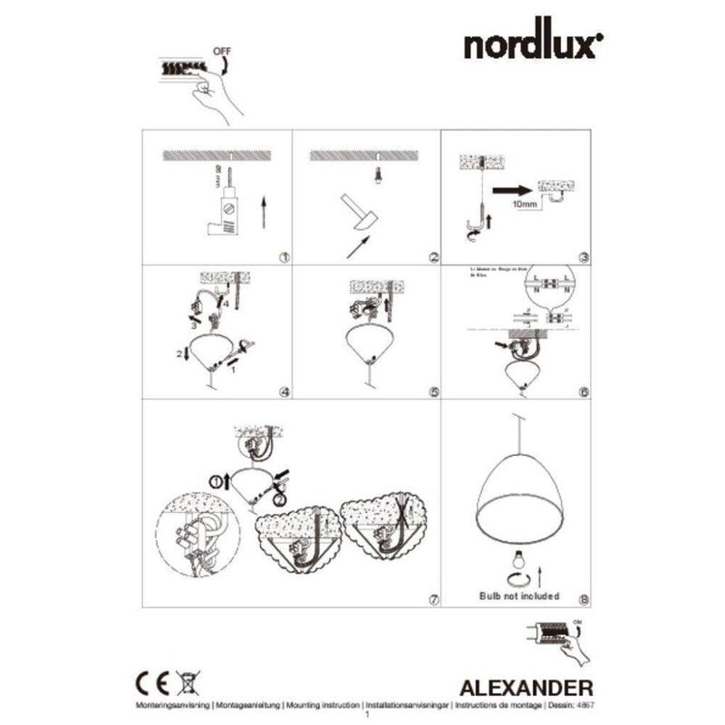 Nordlux ALEXANDER - 1 Light Pendant-Nordlux-Ozlighting.com.au