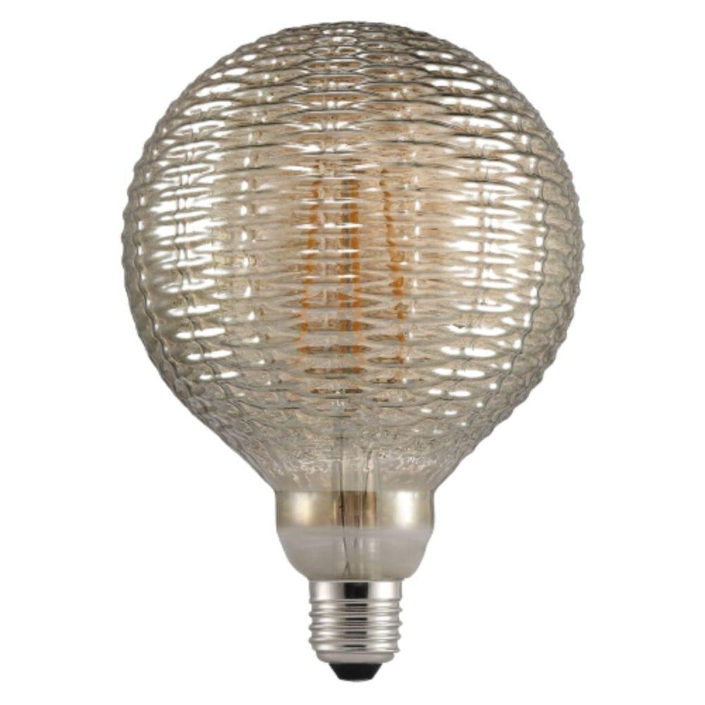 Nordlux AVRA-WS-G125 LED Globe - 2W G125 Spherical Decorative Filament Woven Stripes Smoke Glass, 2200K, E27-Nordlux-Ozlighting.com.au