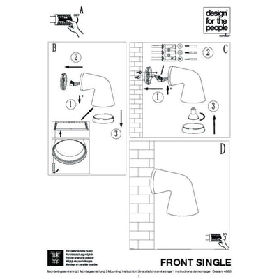 Nordlux FRONT-SINGLE Exterior Wall Light IP44-Nordlux-Ozlighting.com.au