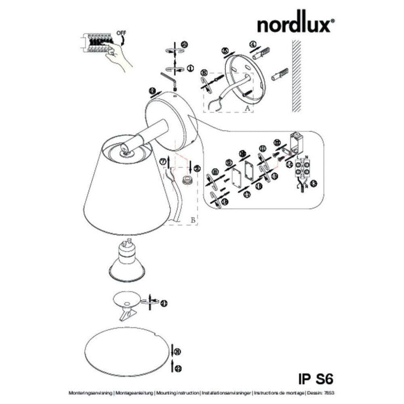 Nordlux IP S6 - Wall Light IP44-Nordlux-Ozlighting.com.au