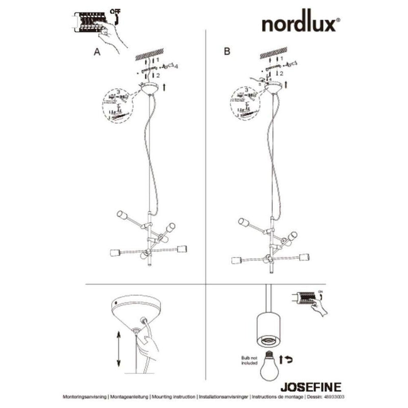 Nordlux JOSEFINE - 6 Light Pendant-Nordlux-Ozlighting.com.au