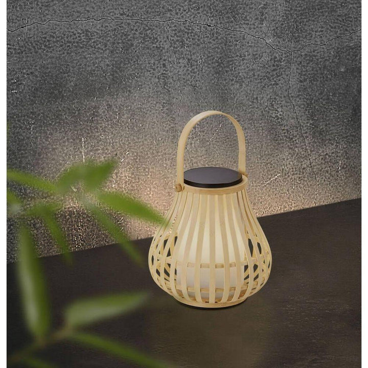 Nordlux LEO TO-GO - Solar Powered 4W Portable Bamboo Light IP44 2700K-Nordlux-Ozlighting.com.au