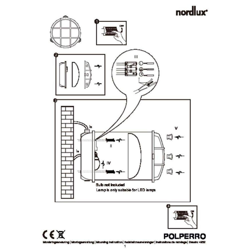 Nordlux POLPERRO - Exterior Marine Solid Brass Round Bunker Wall/Ceiling Light IP64-Nordlux-Ozlighting.com.au