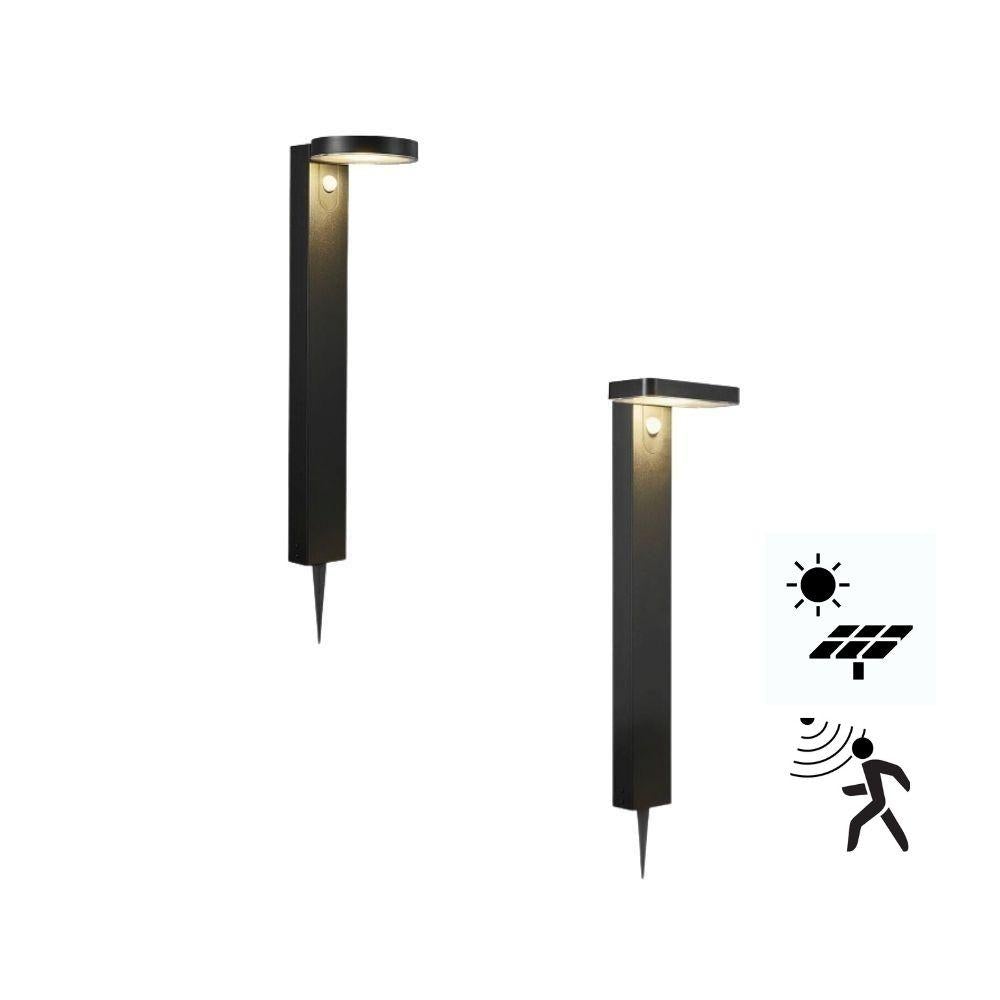 Nordlux RICA Solar LED Spike Light - Round/Square, Motion Sensor, IP44, 3000K-Nordlux-Ozlighting.com.au