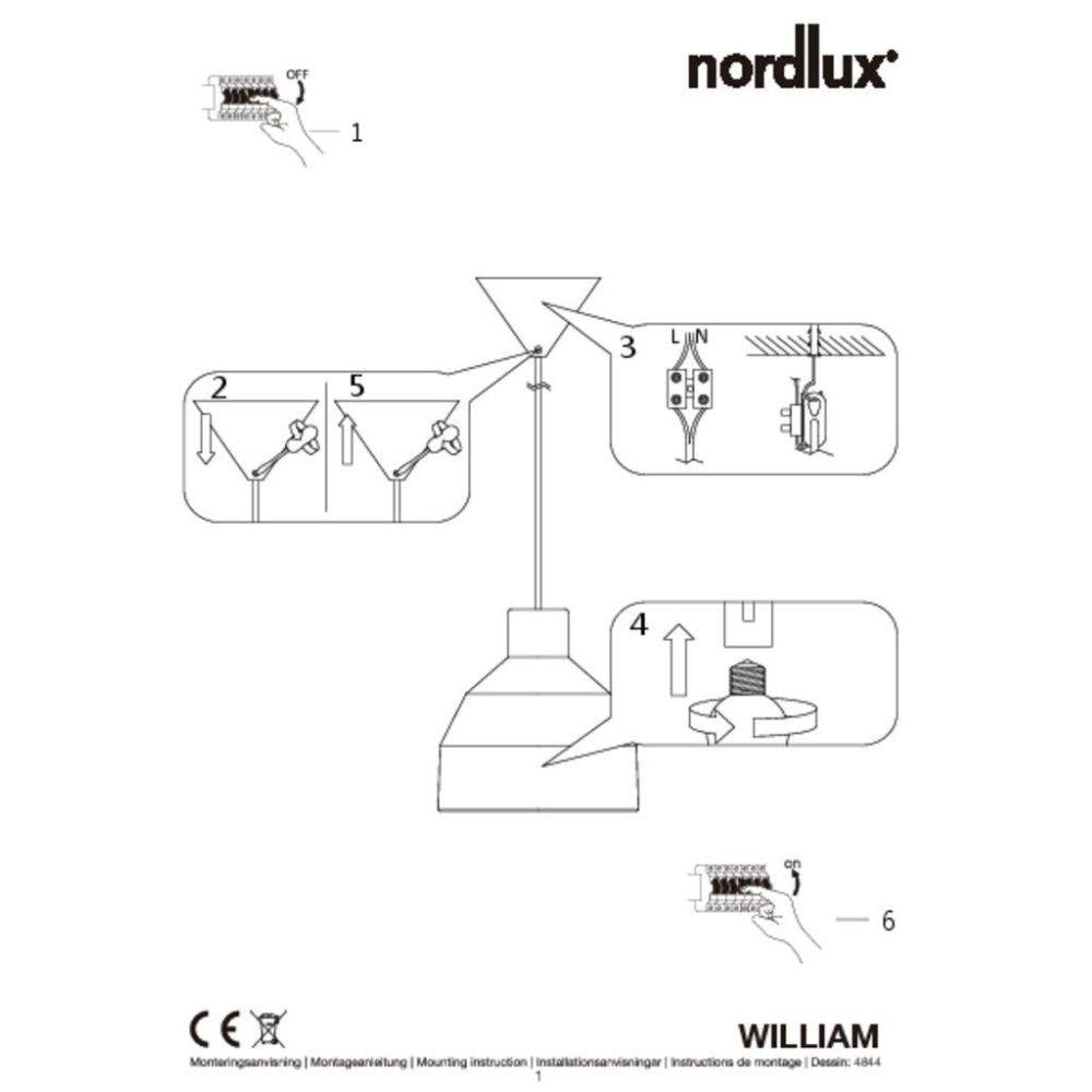 Nordlux WILLIAM Pendant - 1 Light-Nordlux-Ozlighting.com.au