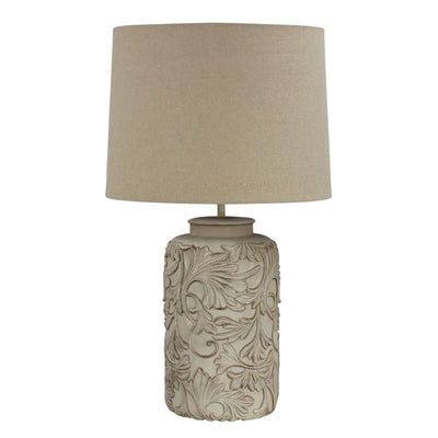 Oriel ANDORRA - Romantic Embossed Floral Table Lamp-Oriel Lighting-Ozlighting.com.au