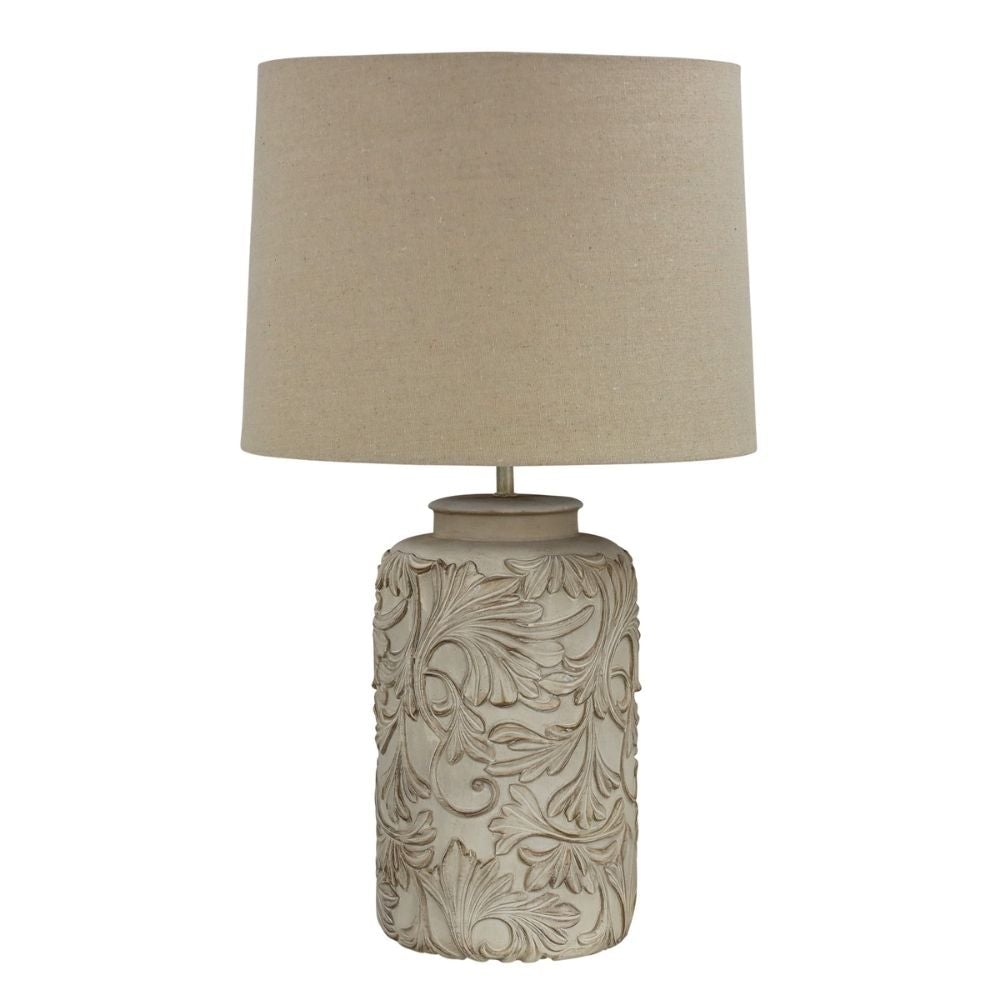 Oriel ANDORRA Table Lamp - Romantic Embossed Floral-Oriel Lighting-Ozlighting.com.au