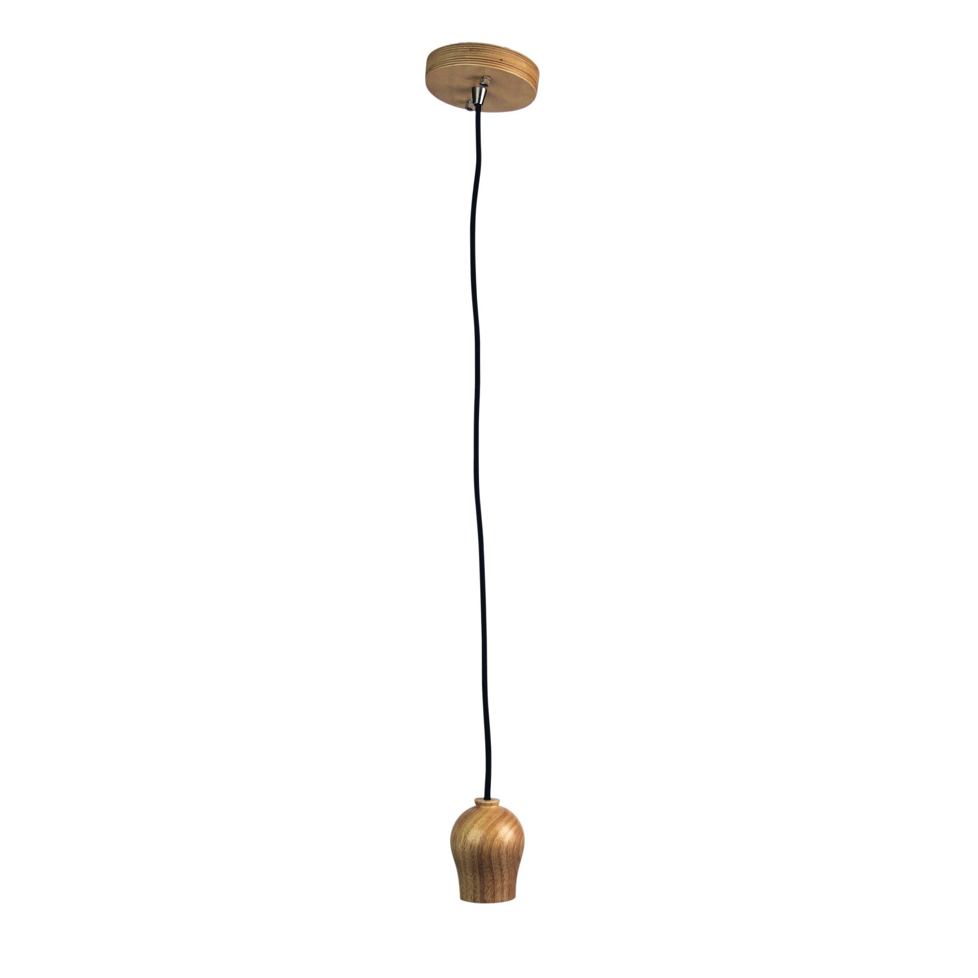 Oriel BUD - 1 Light Suspension Timber and Cloth Cord Suspension Cable Pendant-Oriel Lighting-Ozlighting.com.au