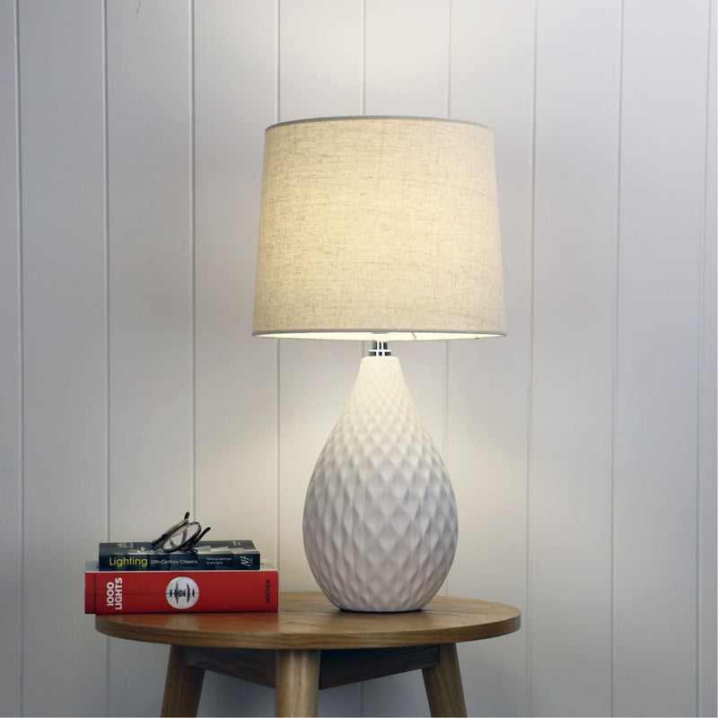 Oriel DANU - Ceramic Table Lamp with Shade-Oriel Lighting-Ozlighting.com.au