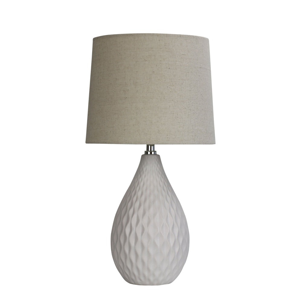 Oriel DANU Table Lamp - Ceramic, with Shade-Oriel Lighting-Ozlighting.com.au