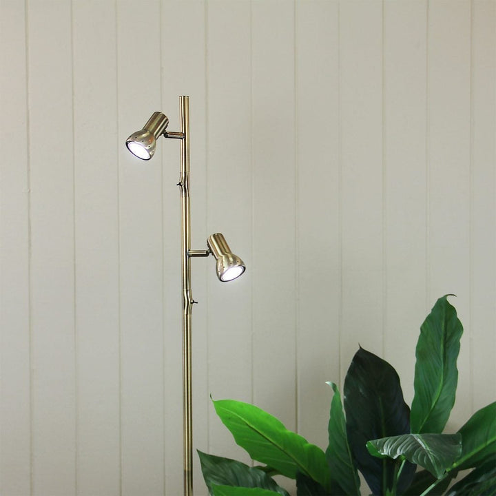 Oriel DAXAM - 2x7W LED Twin Adjustable Floor Lamp 5000K-Oriel Lighting-Ozlighting.com.au
