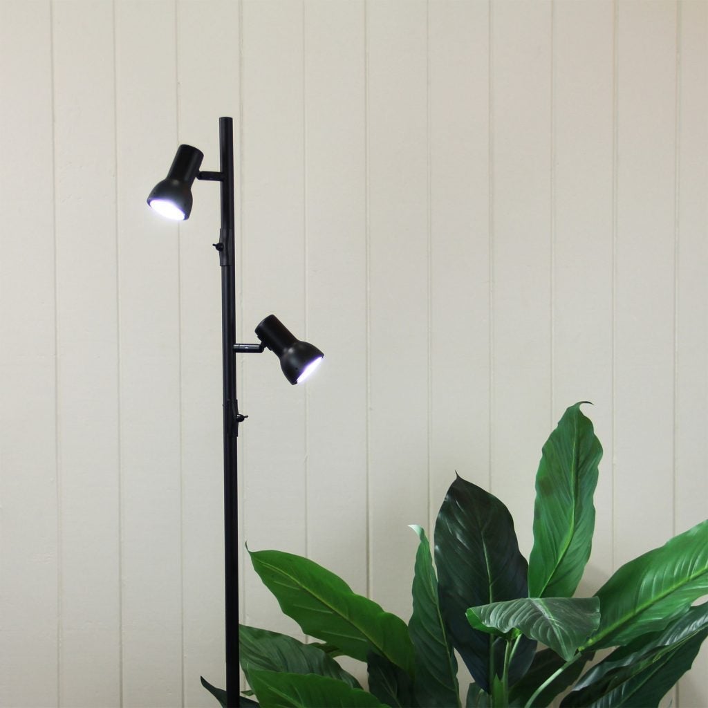 Oriel DAXAM LED Floor Lamp - 2x7W Twin Adjustable, 5000K-Oriel Lighting-Ozlighting.com.au