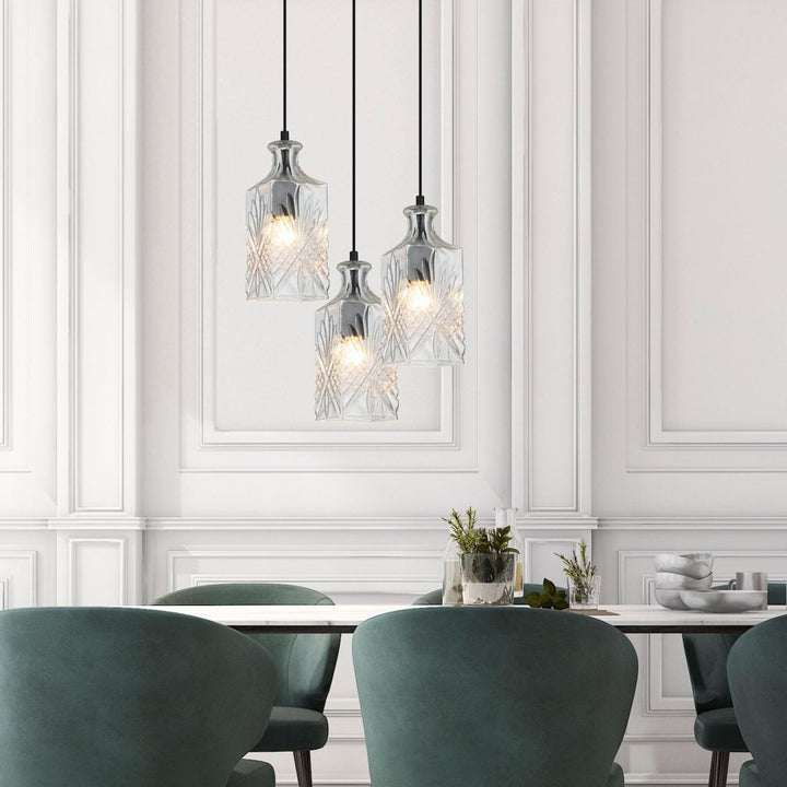 Oriel DECANT - 1 Light Vintage Cut Glass Pendant-Oriel Lighting-Ozlighting.com.au