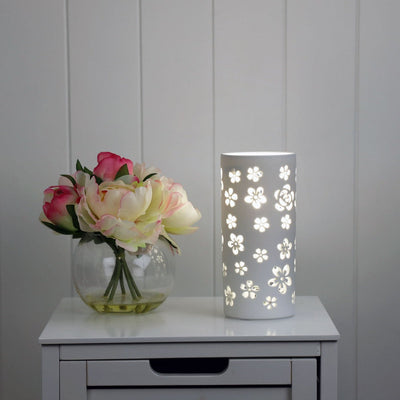 Oriel DIANNA - 25W Ceramic Lamp with Floral or Astral Pattern-Oriel Lighting-Ozlighting.com.au