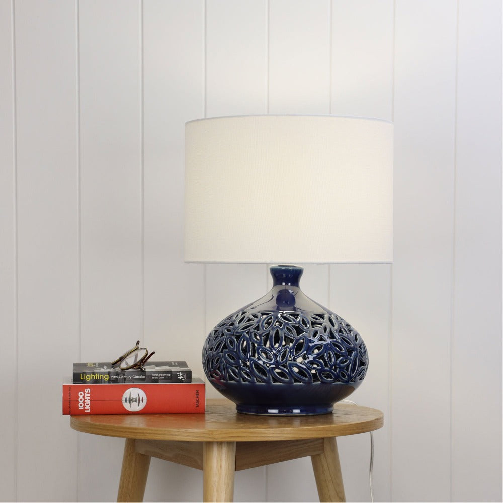 Oriel DOUGLAS Table Lamp - Ceramic, with Shade-Oriel Lighting-Ozlighting.com.au