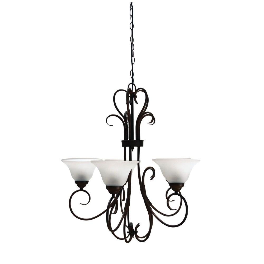 Oriel GASTON - 5 Light Frost Pendant-Oriel Lighting-Ozlighting.com.au