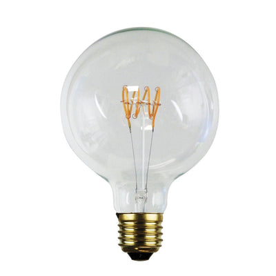 Oriel GLOBE-LF-G125 - 5W LED Dimmable G125 Spherical Shape Filament Clear Glass Globe 2200K - E27-Oriel Lighting-Ozlighting.com.au