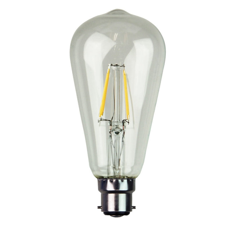 Oriel GLOBE-LF-ST64 - 4W LED Dimmable Pear ST64 Shape Filament Clear Globe 2700K - B22/E27-Oriel Lighting-Ozlighting.com.au